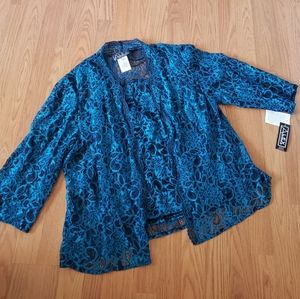 NWT Alex Evenings Lace jacket Womens top